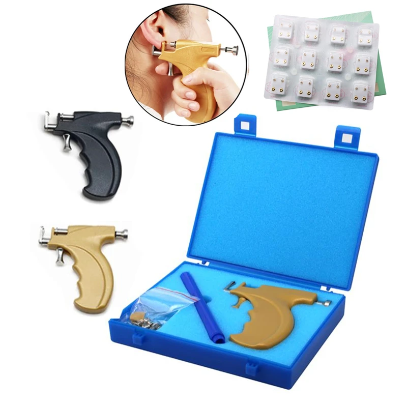 Kit de Ferramentas Pistola Piercing Estéril Armas Orelha Studs Kit Unissex Orelha Piercing Máquina Definir Parafuso Prisioneiro da Orelha Lábio Helix Brinco Profissional