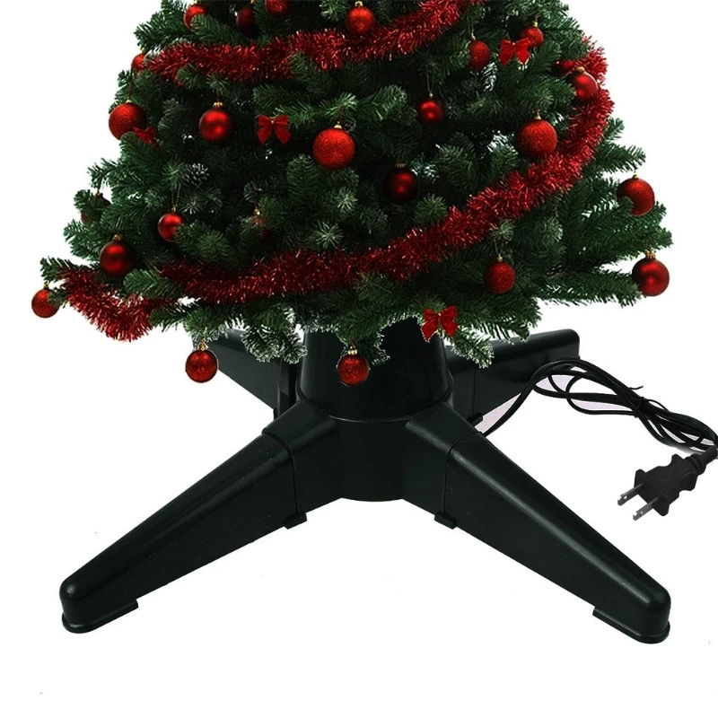 EU Plug 40/50cm Christmas Tree Electric Rotating Base Stand Plastic Bracket Xmas Tree Bottom Support Holder Christmas Decoration