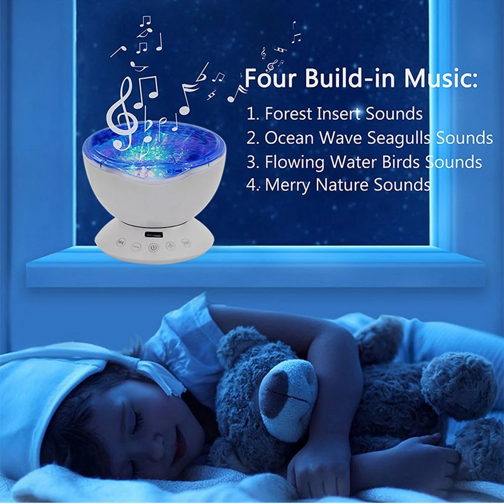 Ocean Wave Starry Sky Night Light Skylight Projector Galaxy Moon Lamp Projektor Gwiazd