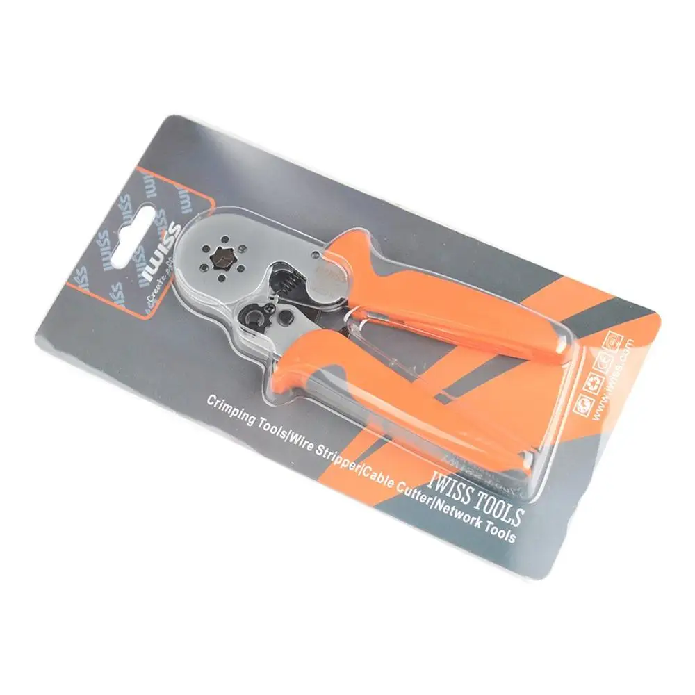 IWISS Hexagonal Crimper Plier HSC8 6-6A Self-adjustable Crimping Tools Used for AWG 23-10 (0.25-6.0mm2) Cable end-sleeves