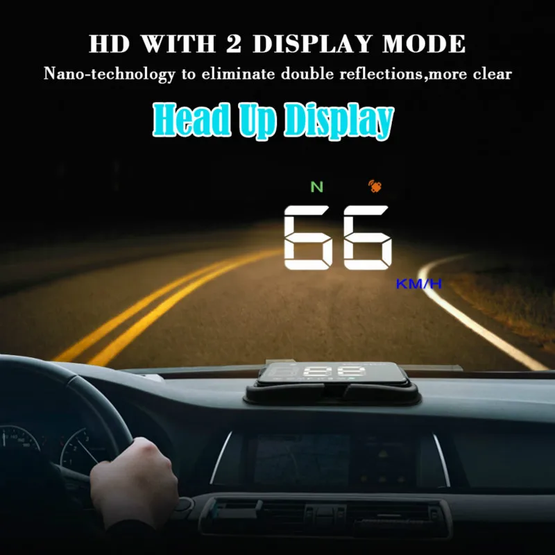 Universal Auto Car HUD On-Board Computer GPS Speedometer Head Up Display 3.5Inch Digital Over Speed Alert Windshield Projetor