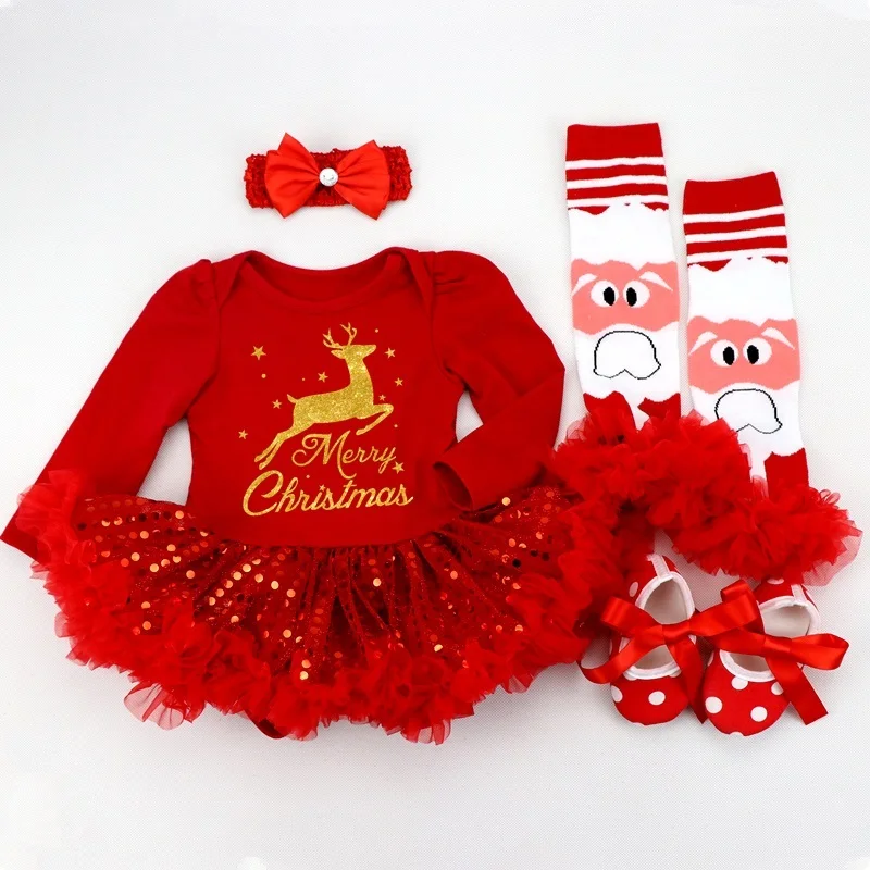 Newborn Christmas Clothes Baby Girl Clothing Set Newborn Infant My First Christmas Outfits Funny Party Tutu Costumes Xmas Gifts