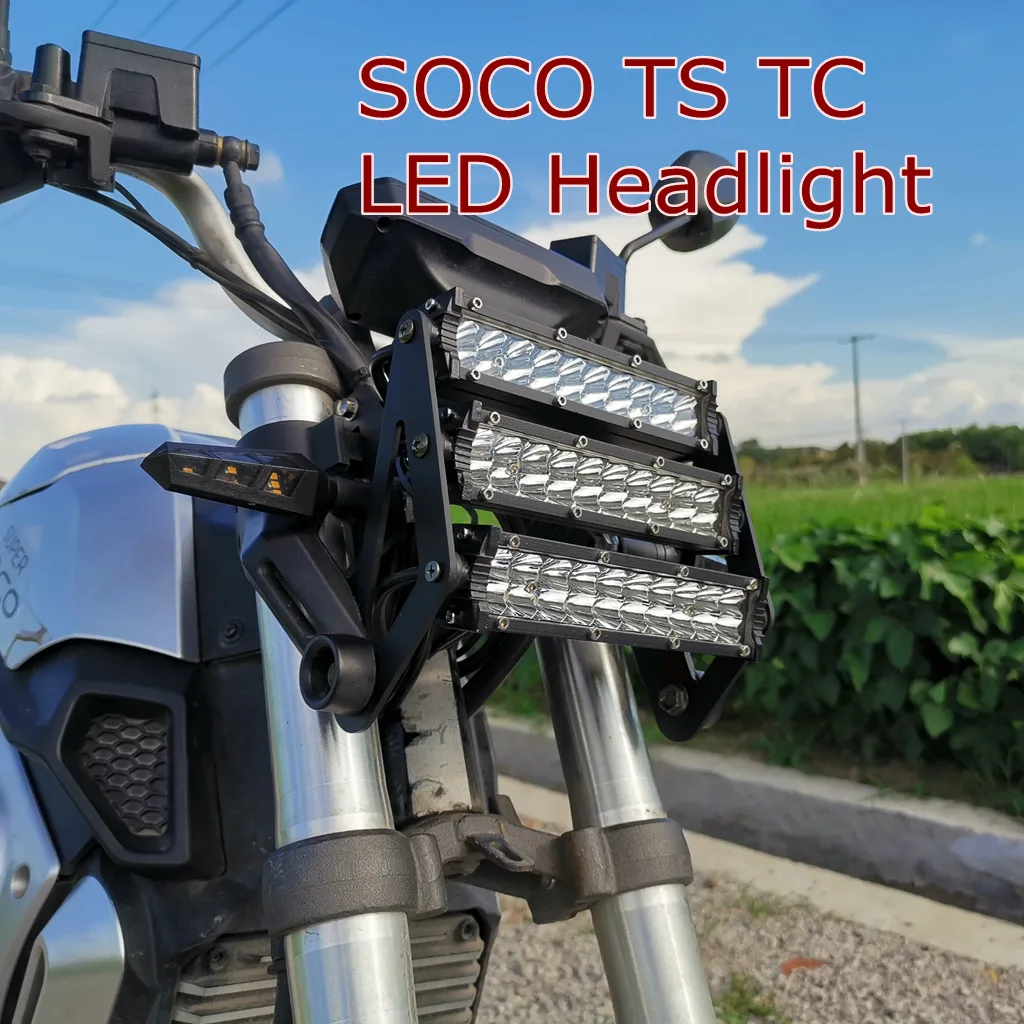 Led Super Bright Headlamp For Super Soco TS TC MAX 12V Headlight  Electric Motorcycle Modified Parts