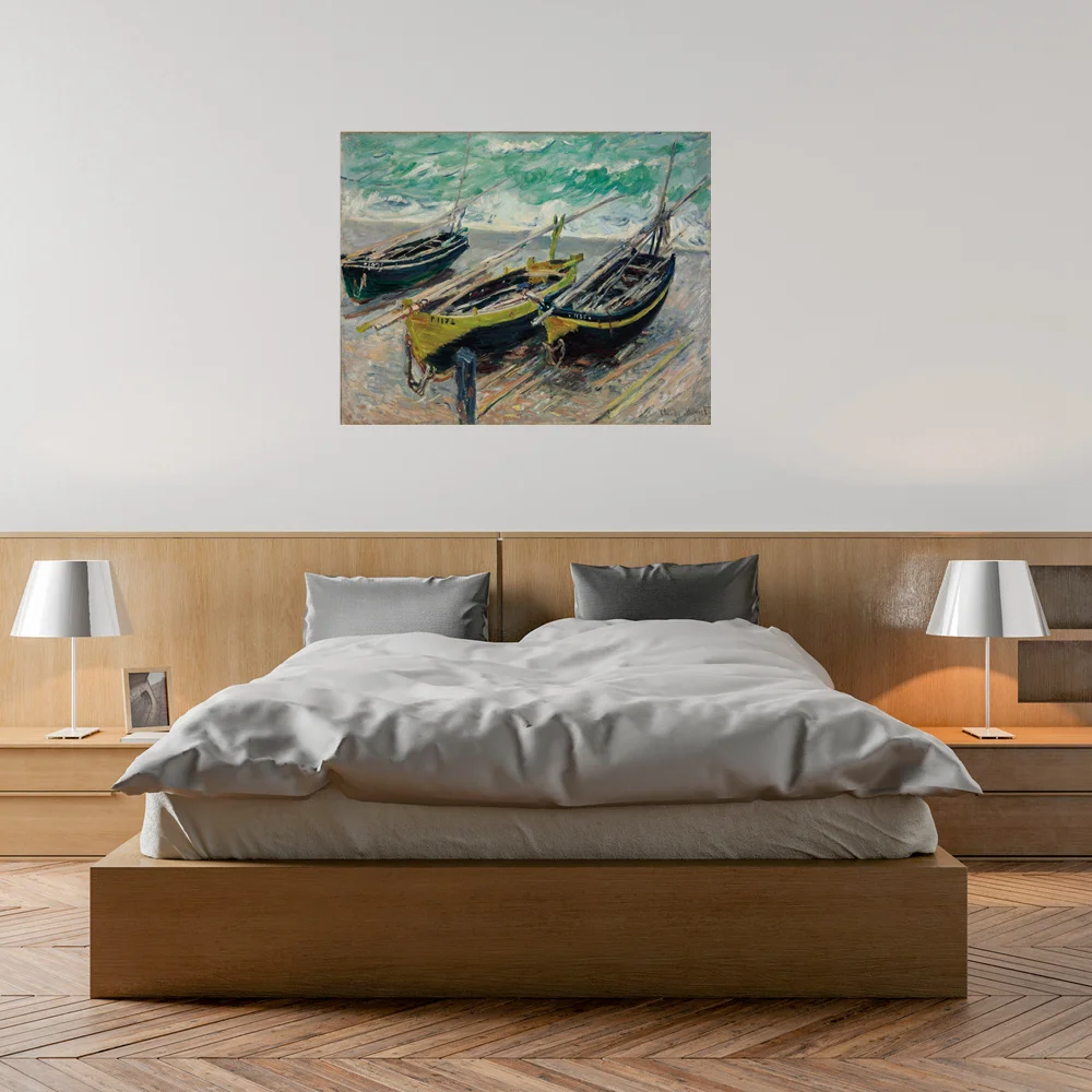 

Claude Monet Wall Art Print the Bridge at Argenteuil on a Gray Day Retro Landscape Artwork for Lobby Hallway Bedroom Wall Decor