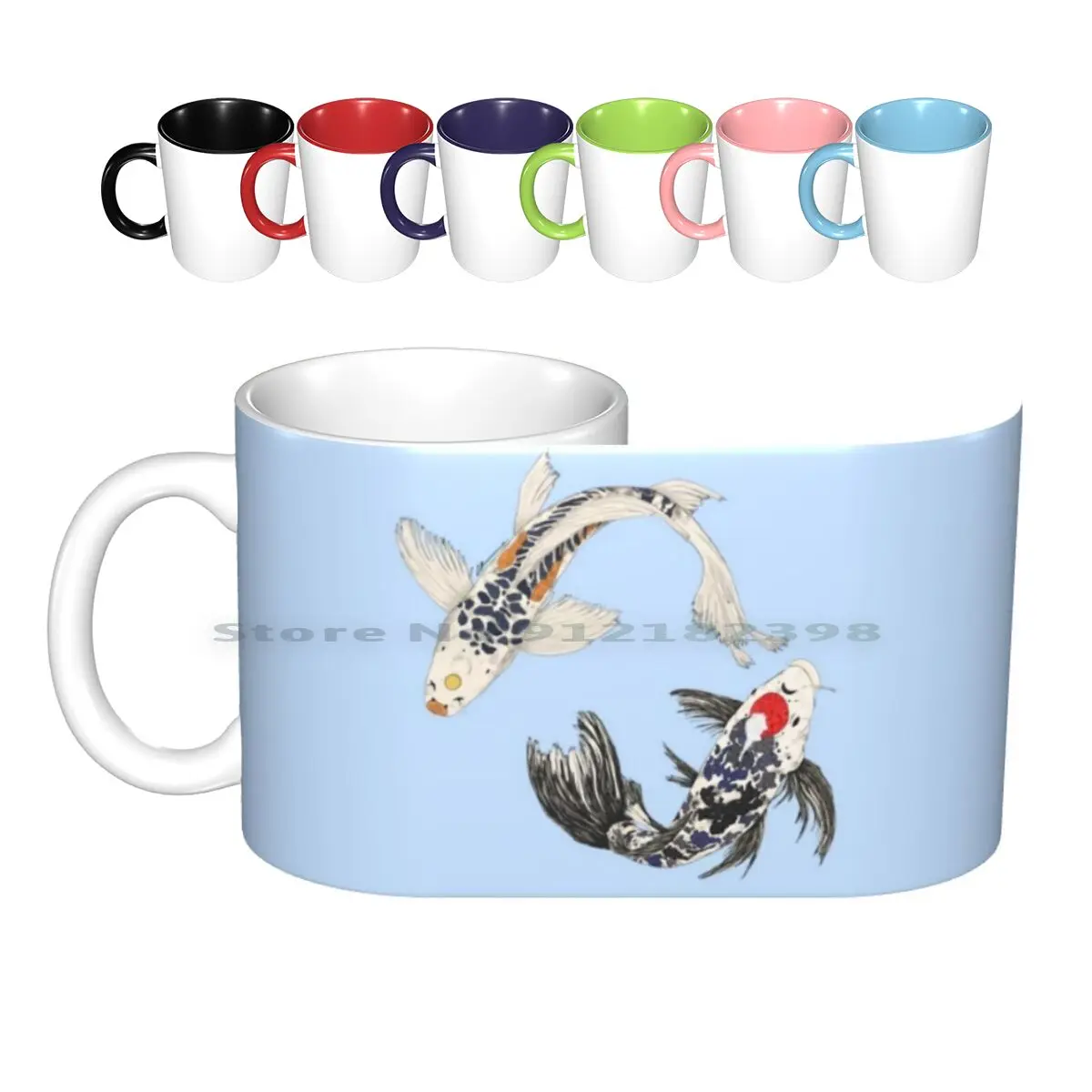 Sns-Koi Fish Ceramic Mugs Coffee Cups Milk Tea Mug Koi Koi Fish Koi Fish Swimming Ocean Assume Sns Sasunaru Narusasu