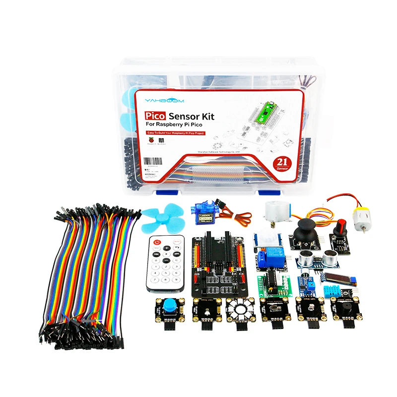 Custom Programmable sensor Kit with 21 Electronic modules based on Raspberry Pi Pico development board