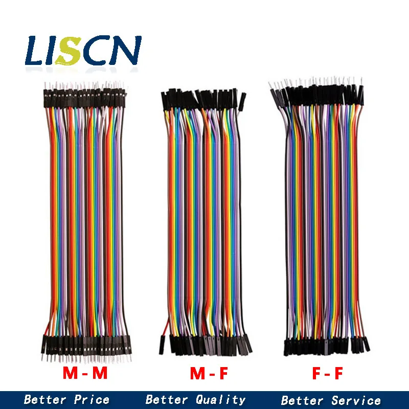120szt 40PIN 20CM Dupont Line Męski do męskiego + żeński i żeński do żeńskiego przewodu połączeniowego Dupont do Arduino DIY KIT