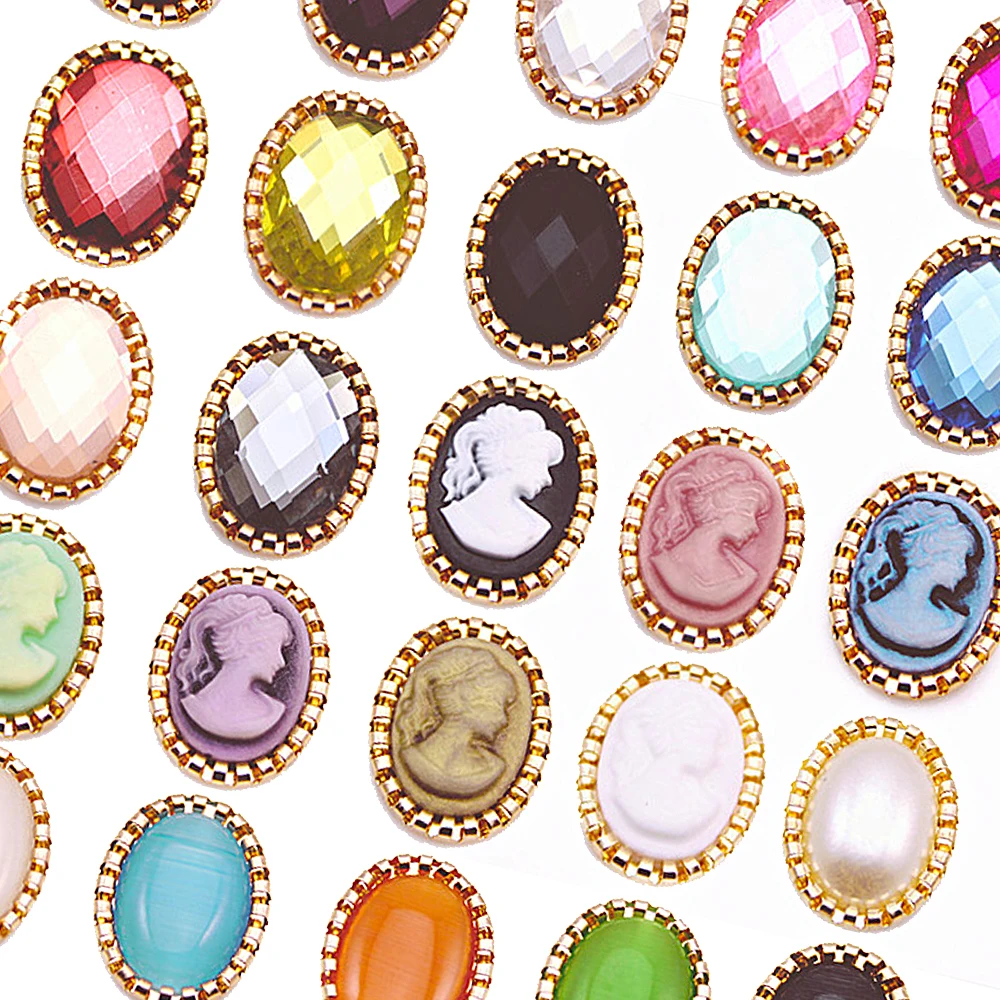 10Pcs/lot Classical Beauty Metal Flatback Wedding Decoration Button DIY Handwork Accessories Card Ribbon Flower Holiday Party