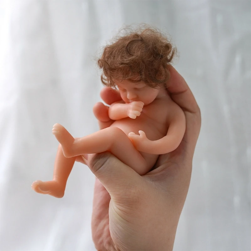 6in Mini Reborns Doll Baby Girl Doll Full Body silikonowa realistyczna sztuczna miękka zabawka z ukorzenionymi włosami popularne prezenty