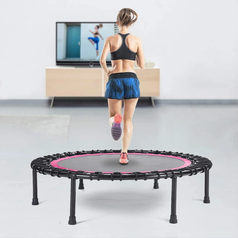 40 Inch Foldable Fitness Jump Trampoline For Adults Indoor Aerobic Sport Bodybuilding Exercise Training Elastic Jump Trampolines