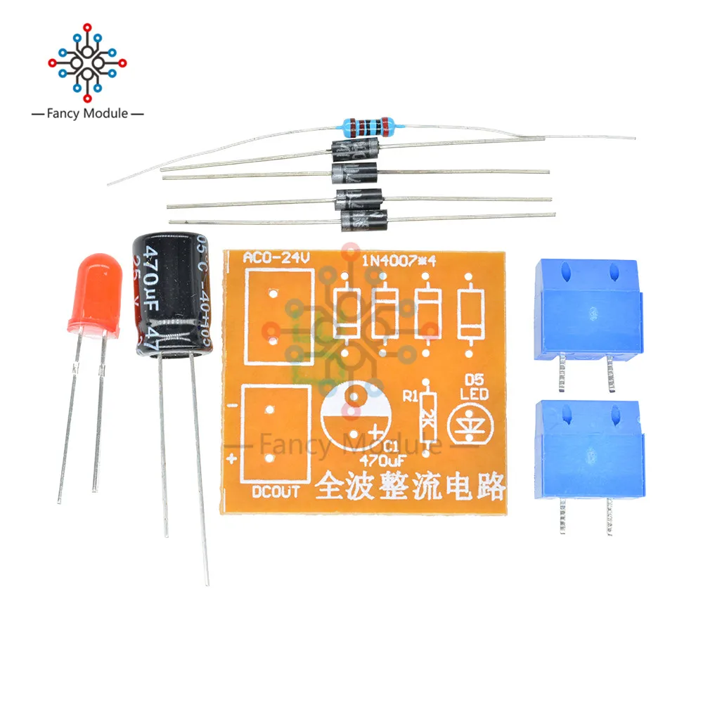 IN4007 Bridge Rectifier AC to DC Converter Full Wave Rectifier Circuit Board KIT Parts Electronic Suite