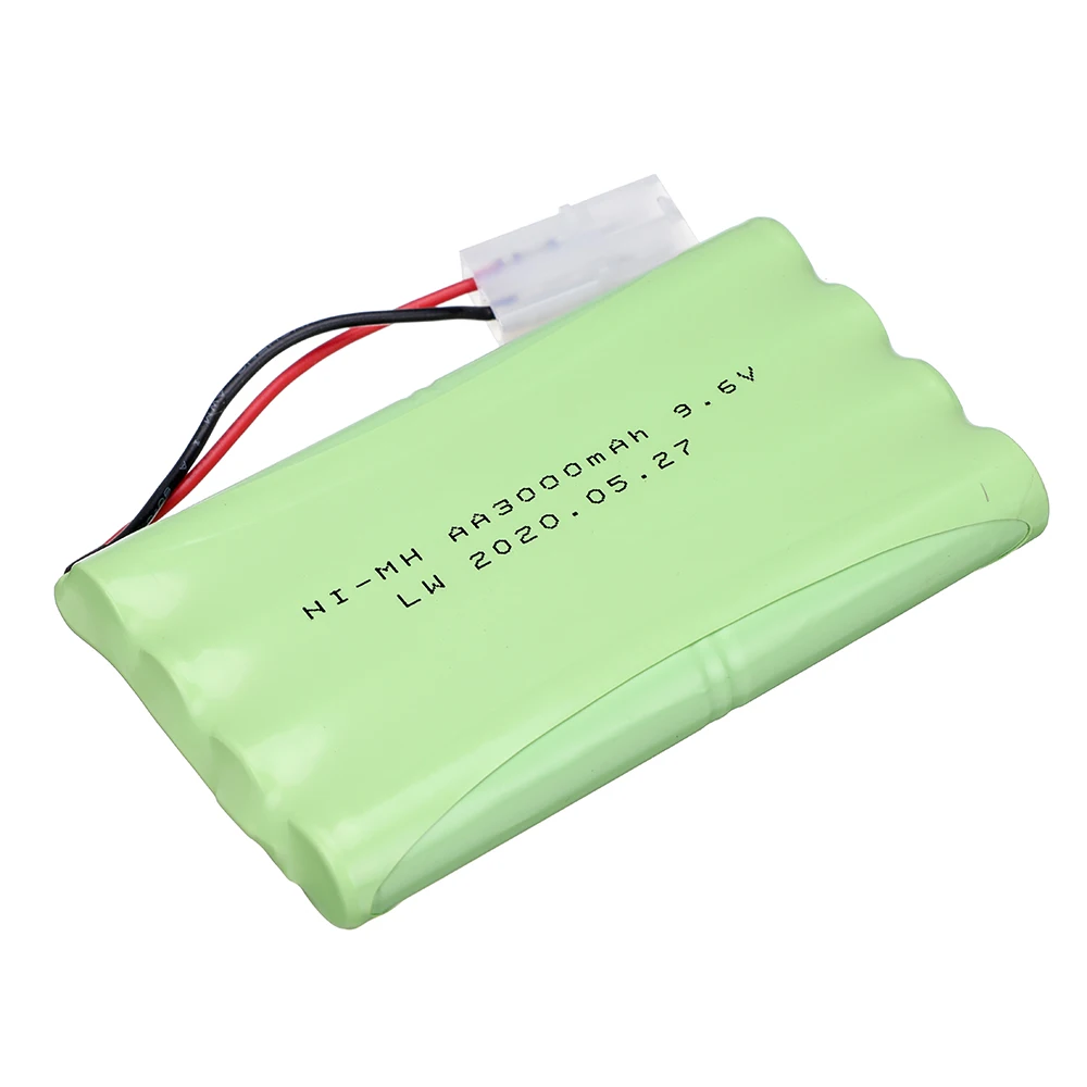 9.6V 3000Mah Nimh Batterij Voor Rc Speelgoed Auto Rc Vrachtwagens Rc Tanks Rc Trein Robot Boot Gun Upgrade aa 3000Mah 9.6V Oplaadbare Batterij