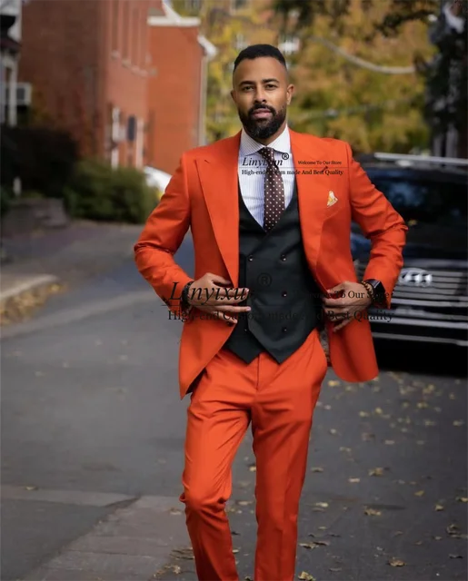 Mens orange waistcoat hotsell