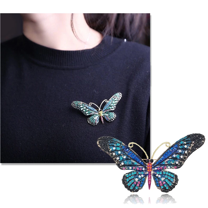 Morkopela Butterfly Brooch Pin Women Vintage Brooches And Pins Insect Luxury Big Brooch For Scarf Best Gift