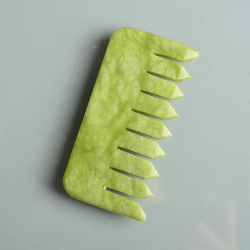 

Natural Jade Stone Comb Gua Sha Scraper SPA Acupuncture Head Therapy Jade Massager Hair Care Beauty Tool Head Scalp Massage Tool