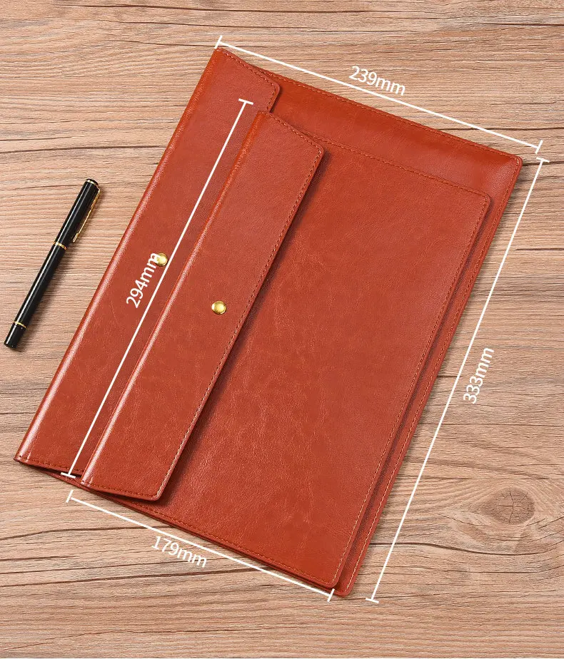 Simple Fashion Document Bag A4 Paper Organizer Document File Bag PU Leather Document Storage Bag