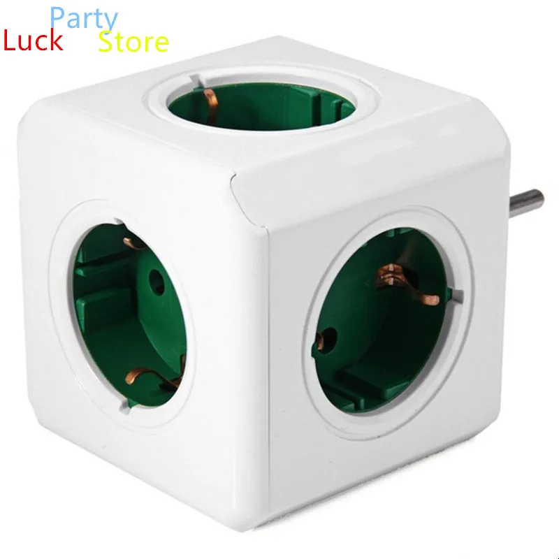 Power Strip EU Plug Adapter Smart Socket Powercube Electric 5 Outlets Extension Multi 3680W Home Travel Charging 16A