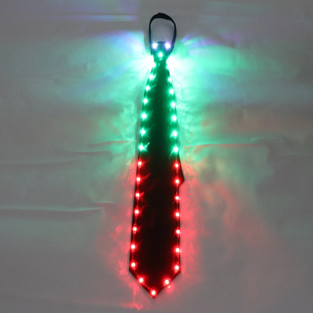 Gravata com laço luminosa led, gravata de pescoço iluminada para homens, traje de festa de natal, gravata borboleta brilhante para dança