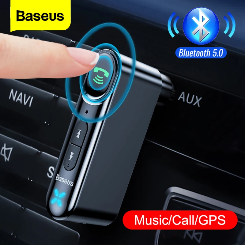 Baseus Car AUX Bluetooth 5.0 Adapter 3.5mm Jack Wireless Audio Receiver Handsfree Bluetooth Car Kit For Phone Auto Transmitter