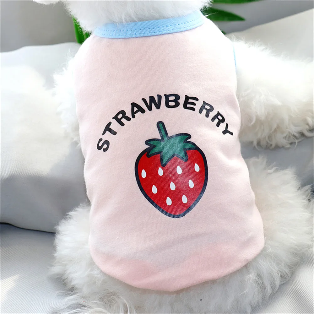 

Miflame Summer Dog Vests Fruit Dog Clothes For Pet Sleeveless Vest Pomeranian Chihuahua Clothes Lovely Dog Shirt Vest Breathable