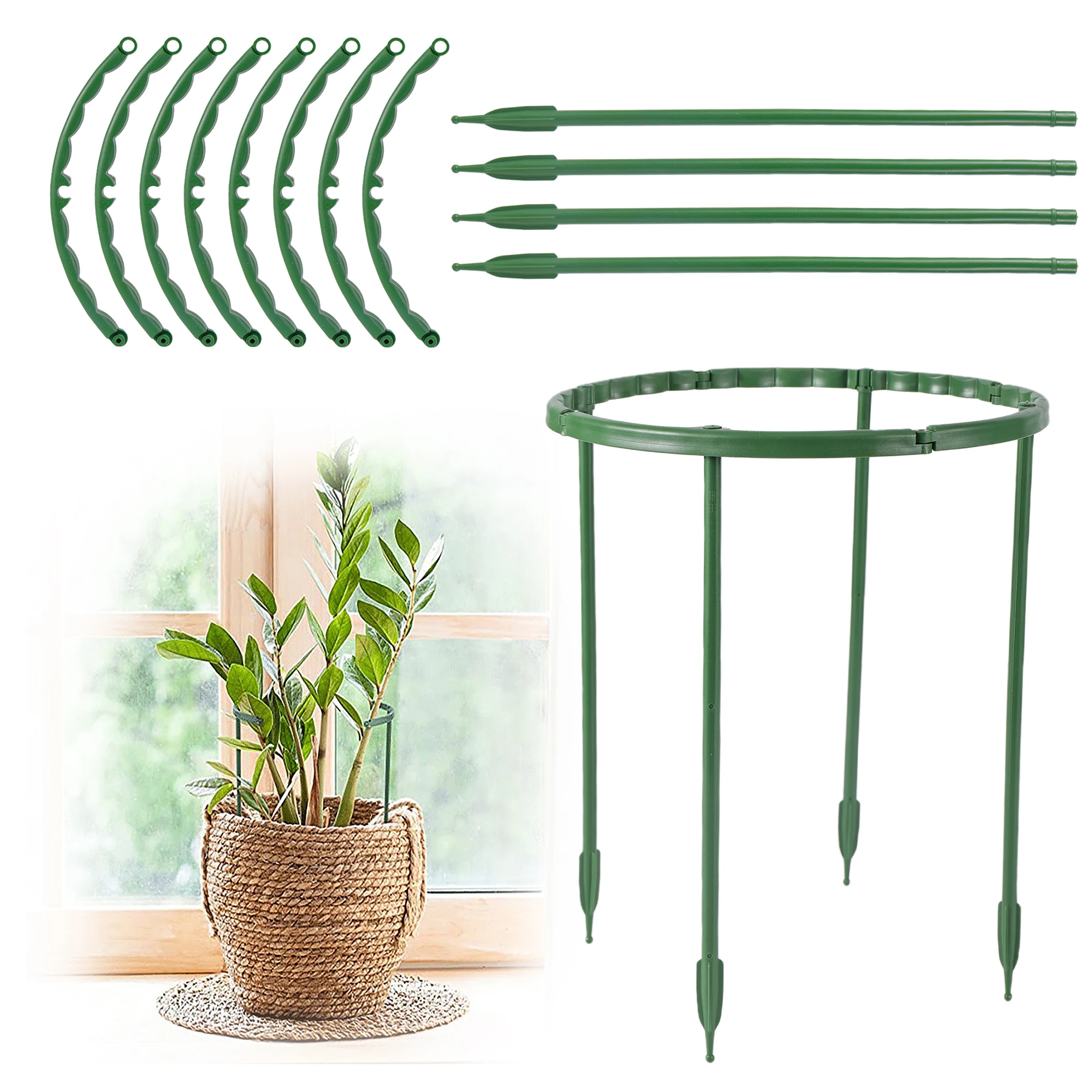 

8 Pcs Plant Flower Stand Holder Bonsai Arrangement Pole Fixed Climbing Supporter Single Stem Shrub Protection Fixing Tool