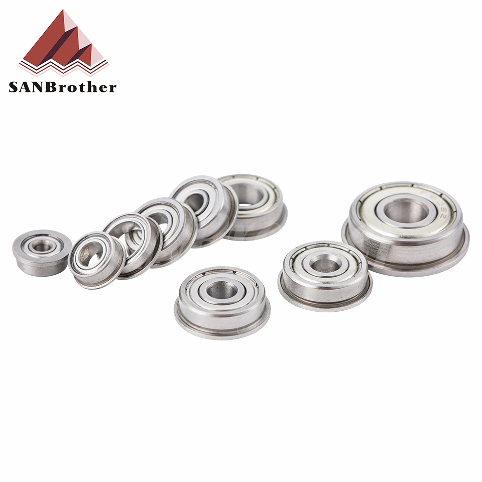 10pcs Flange Ball Bearings MF105ZZ MF128ZZ F623ZZ F604ZZ F608ZZ F688ZZ 3D Printers Parts Deep Groove Pulley Wheel Aluminium Par