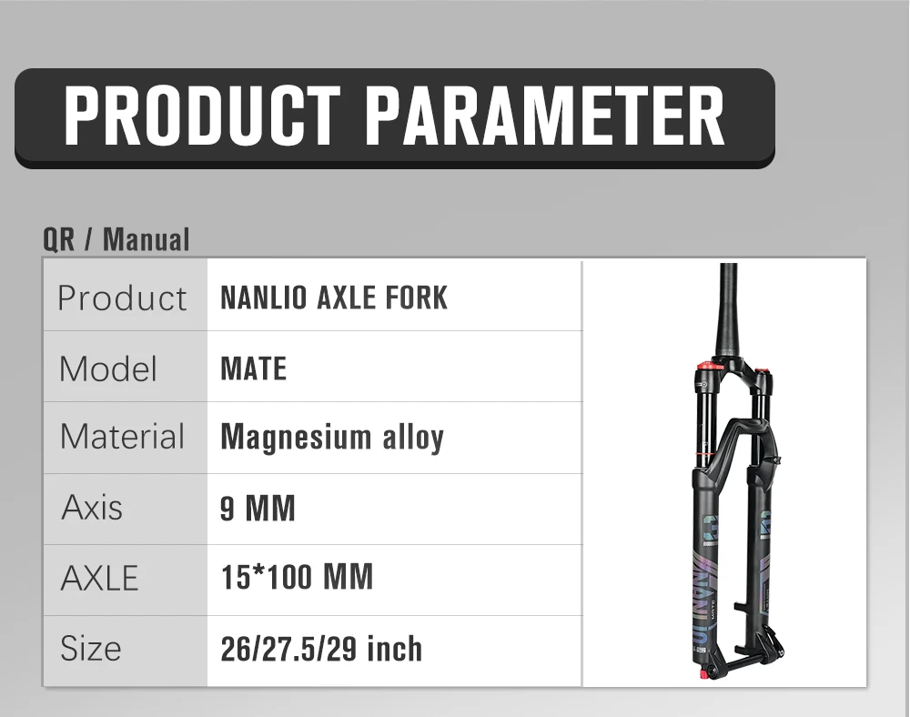NANLIO X7 Fahrrad-Luftgabel, Rückprall-Einstellung, 26/27,5/29 Zoll, gerade/konisch, RL/LO MTB-Fahrradgabel, 120 140 mm, Reisen – Detail 19