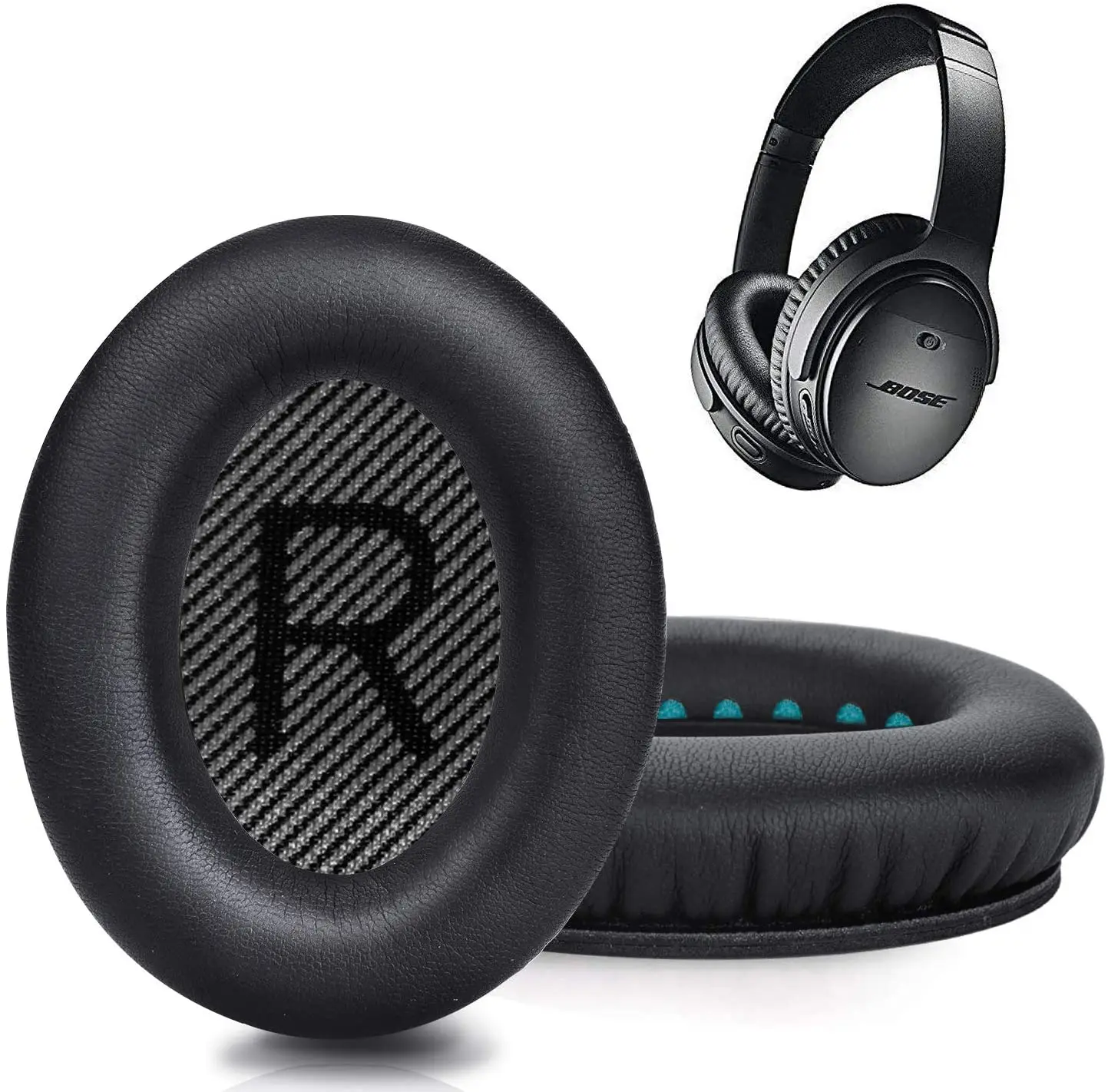 Bose QuietComfort 35 QuietComfort 35 II 헤드폰과 호환되는 프리미엄 이어 패드. 프리미엄 단백질 가죽