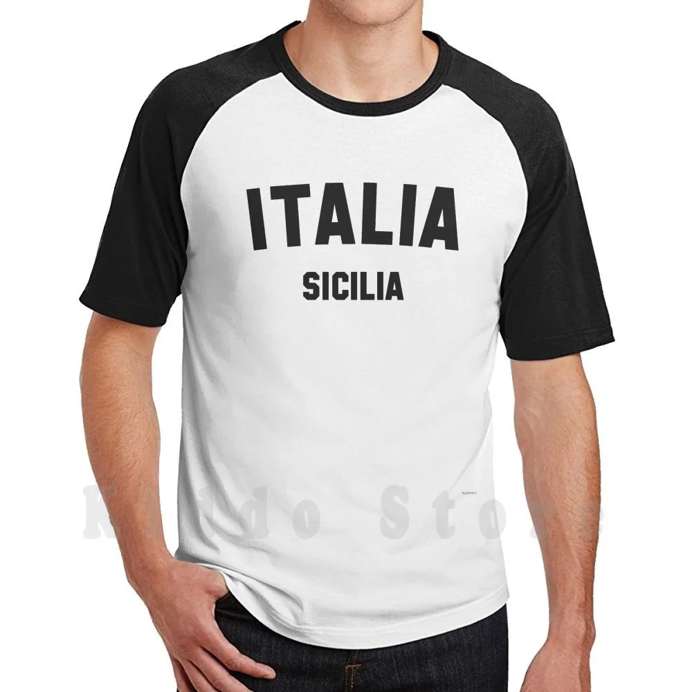 Camiseta de algodón para hombre con estampado DIY, diseño genial, I Love Sicily, Sicilia, Palermo, Catania, Italia, italiano, Europa