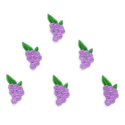 10pcs Cartoon Purple Grape Patches Cute Mini Garments Decorative Patch DIY Jeans Backpacks Stickers Sewing Fruits Badge Applique