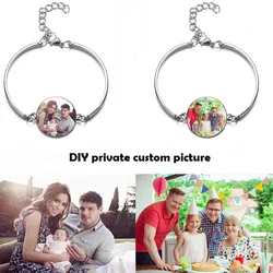 O bracelete personalizado da foto personalizou a mãe, pai, presentes favoritos dos avós das fotos do bebê para a família