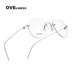 2025 Titanium Rimless Glasses Frame for Men women Prescription Eyeglasses Man Frameless Myopia Optical Frames Spectacles Eyewear