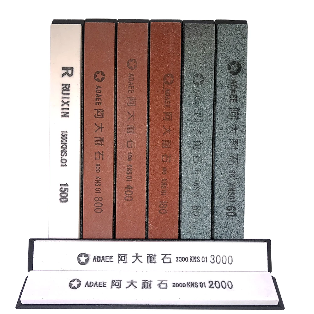 8Pcs/Lot 60#80#180#400#800#1500#2000#3000# Sharpening Stone Grinding Whetstone For Kitchen Knife Sharpener System