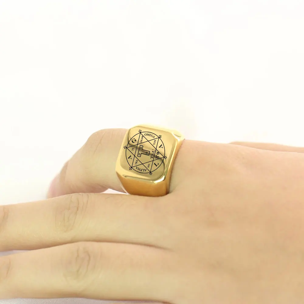 Custom Men Seal Solomon Kabbalah Amulet Signet Ring