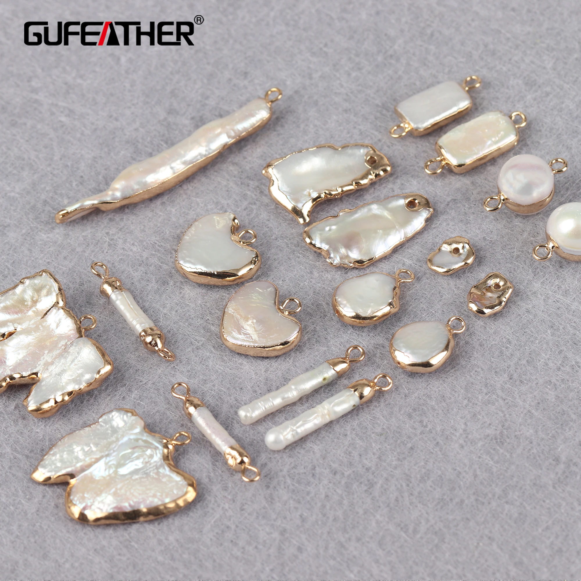 GUFEATHER M896,jewelry accessories,18k gold plated,real pearl,copper metal,hand made,charms,jewelry making,diy earrings,6pcs/lot