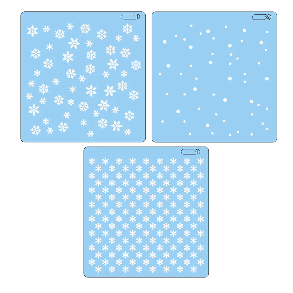 Snowflake Layering Stencil Merry Christmas Background 3PCS Scrapbooking Embossing DIY Paper Card Craft Decorative Template ST021