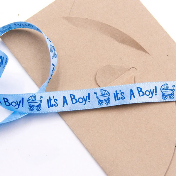 10Yards Baby Shower It's A Boy/Girl Satin Ribbon Gender Reveal Packing Tape Gift Belt Bow & Sewing Accessories Wrapping Decor