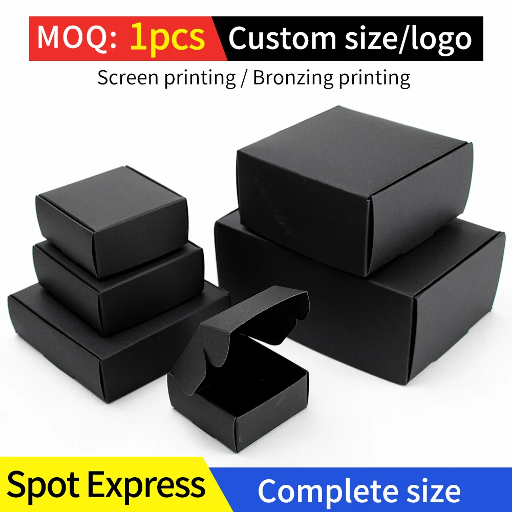 10pcs / kraft carton black white packaging carton Festival party gift box soap carton