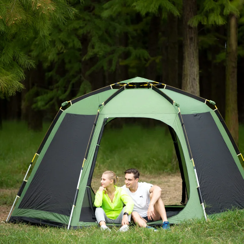 Automatic Outdoor Camping Tent with Rain Cover, 6-8 Person, Ultralarge Double Layer, High Quality