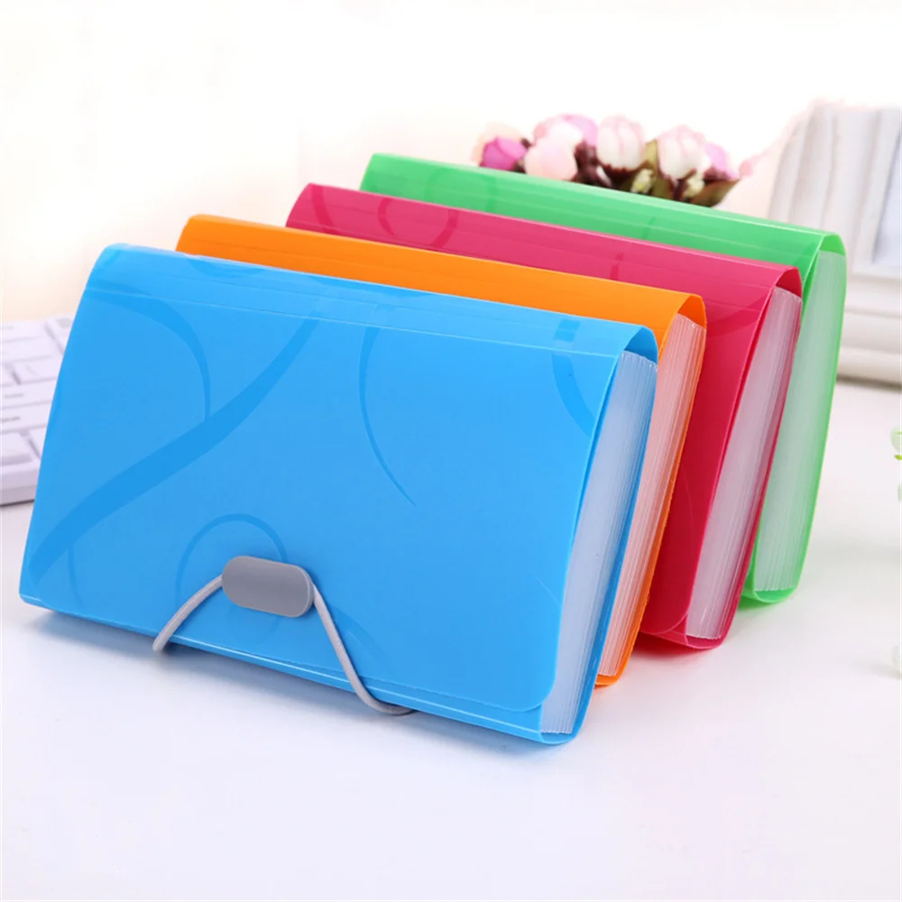 A6 Organ Bag Expanding File Folder For Documents Candy Colors Document Folders School Supplies Organizer School Office Binder