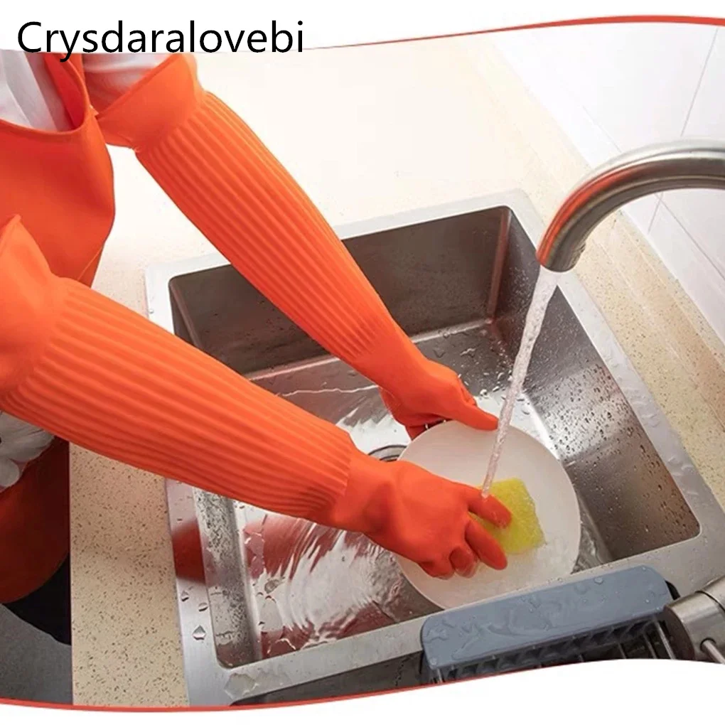 1pc Lengthen Ultra Long 45/55cm Waterproof Rubber Gloves Bowl Dish Latex Gloves Rubber Gloves Wash Car and Do Housework