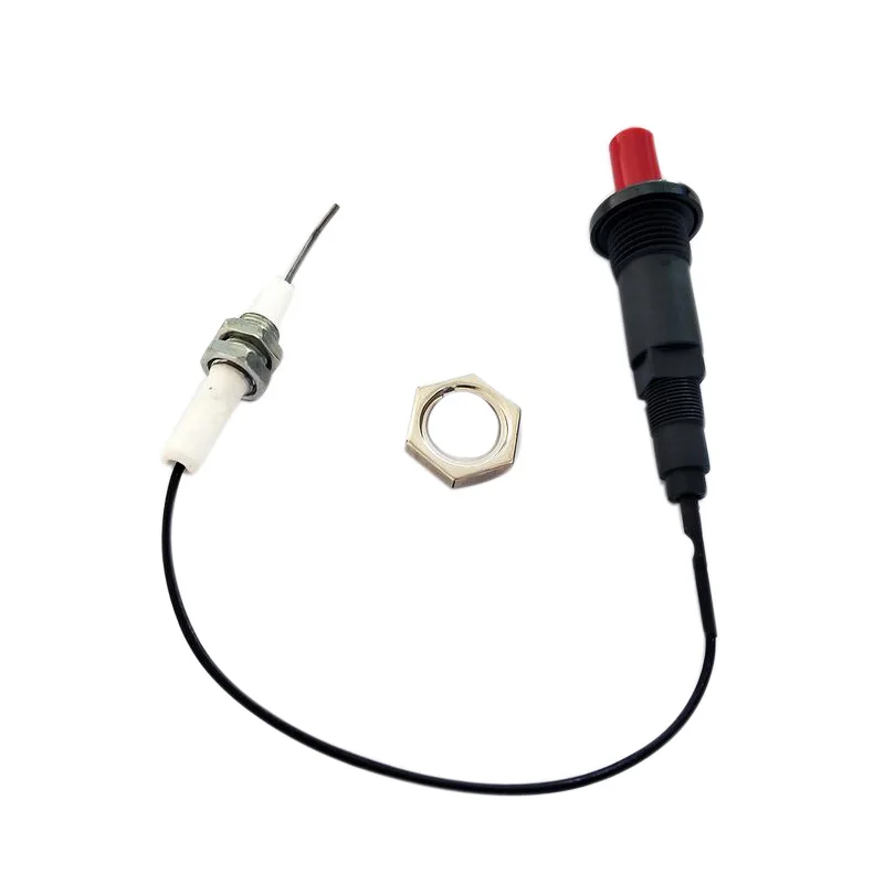 Earth Star Push Button Piezo Igniter With Threaded Universal Ceramic Electrode Ignition Spark Plug Wire 30cm  Electronic Device