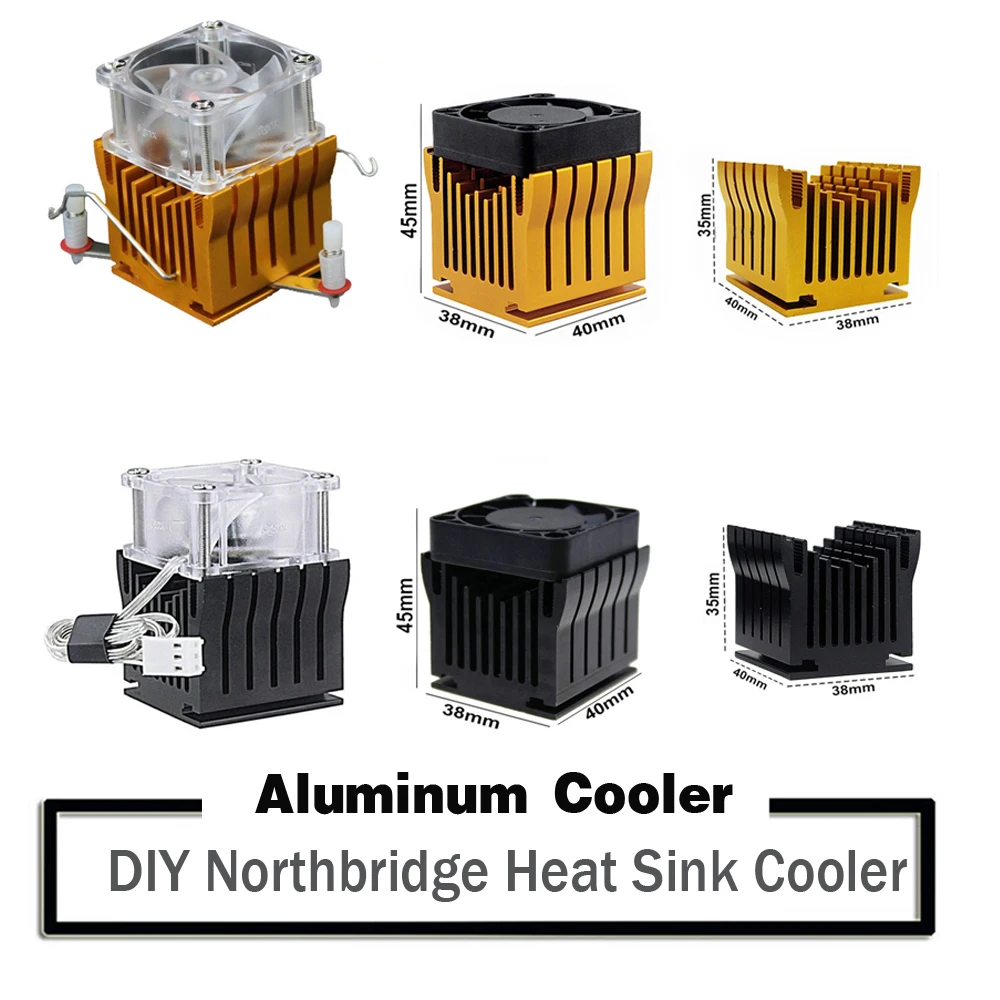 DIY Aluminium Northbridge Heatsink Cooler Motherboard Radiator w/4cm Fan For PC Computer Case South North Bridge Chipset Cooling