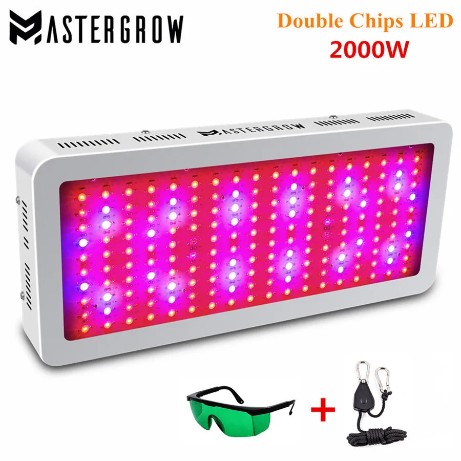 

MasterGrow II 2000W Double Chips LED Grow Light Full Spectrum 410-730nm Red/Blue/White/UV/IR For Indoor Plants and Flower Phrase