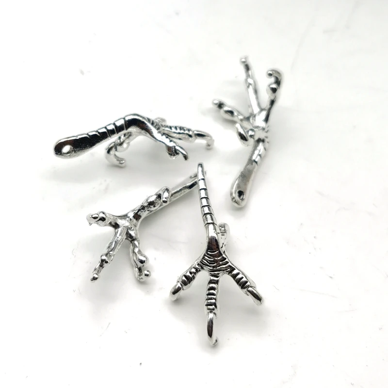 10Pcs Silver Color Eagle Claw Charms Animal Paw Pendant Making Metal Choke Handmade Jewelry Supplied DIY Craft Handmade Silver