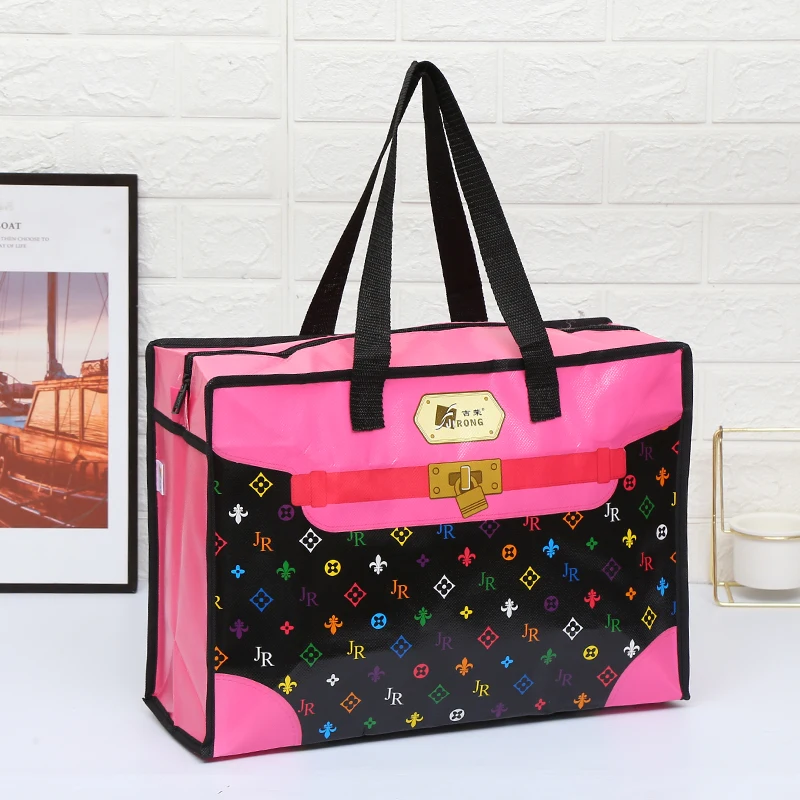 Newest Color Printing Eco Shopping Bag Foldable Reusable Tote Folding Pouch Travel Non-woven Bathroom Storage Bag