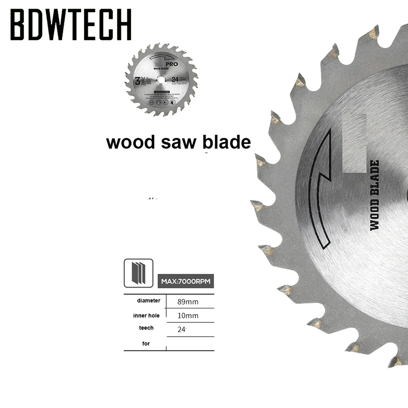 Free shipping 89MM Saw Blade for BDEWTECH BTC01 circular Saw  89x10mmx24T Free Return