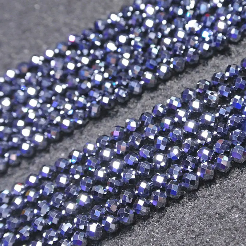 2/3/4mm Natural Terahertz Stone Beads 15\'\' Round Faceted Spacer Tiny DIY Loose Beads For Jewelry Making Beads Necklace Bracelet
