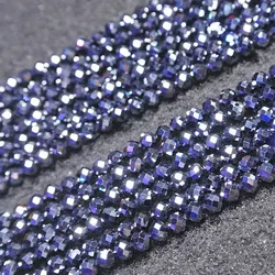 2/3/4mm Natural Terahertz Stone Beads 15'' Round Faceted Spacer Tiny DIY Loose Beads For Jewelry Making Beads Necklace Bracelet