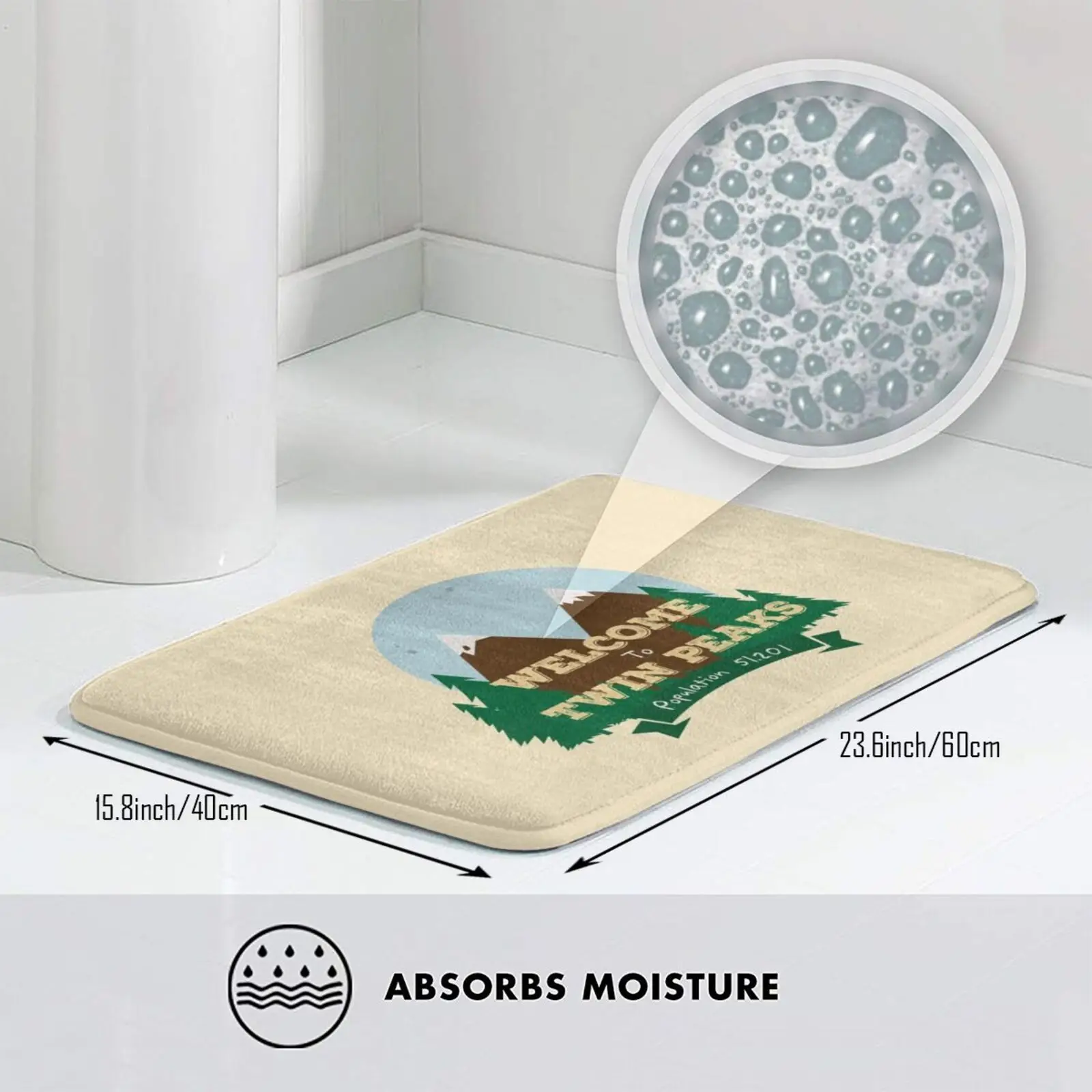 Welcome To Twin Peaks Entrance Door Mat Bath Mat Rug Twinpeaks _ Tpapproved Welcome To Twin Peaks Dale Cooper Tv Shows Tv image 4